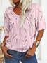 Casual Loose V Neck T-Shirt