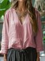 Plain Casual Regular Fit Linen T-Shirt