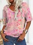 Jersey Loose Casual Gradient Pattern T-Shirt