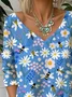 Casual Floral Loose Jersey T-Shirt