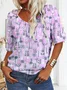 Jersey Loose Casual Floral T-Shirt