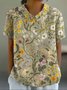 Women's Short Sleeve T-shirt Summer Color1 Geometric Printing Stand Collar Daily Going Out Casual Top