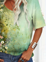 Women's Floral Print V-Neck Short Sleeve T-Shirt