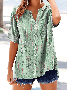 Women's V-Neck Button-Down Short-Sleeved Shirt