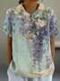 Women's Short Sleeve T-shirt Summer Color1 Geometric Printing Stand Collar Daily Going Out Casual Top