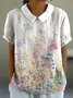 Women's Short Sleeve T-shirt Summer Color1 Geometric Printing Stand Collar Daily Going Out Casual Top