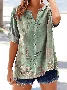 Women's V-Neck Button-Down Short-Sleeved Shirt