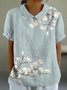 Women's Short Sleeve T-shirt Summer Color1 Geometric Printing Stand Collar Daily Going Out Casual Top