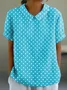 Women's Short Sleeve T-shirt Summer Color1 Geometric Printing Stand Collar Daily Going Out Casual Top