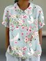 Women's Short Sleeve T-shirt Summer Color1 Geometric Printing Stand Collar Daily Going Out Casual Top