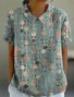 Women's Short Sleeve T-shirt Summer Color1 Geometric Printing Stand Collar Daily Going Out Casual Top