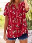 Women's Vintage Western Printed Cotton and Linen Shirt