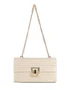 Holiday Style Multi-compartment Metal Chain Flip Cover Twist Lock Straw Bag Shoulder Bag Chain Lock Women Bag