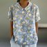 Women's Short Sleeve T-shirt Summer Color1 Geometric Printing Stand Collar Daily Going Out Casual Top