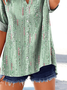 Women's V-Neck Button-Down Short-Sleeved Shirt