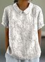 Women's Short Sleeve T-shirt Summer Color1 Geometric Printing Stand Collar Daily Going Out Casual Top