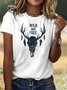 Casual Crew Neck Plain T-Shirt