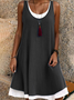 Women's Loose Casual Round Neck Vest Dress