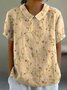 Women's Short Sleeve T-shirt Summer Color1 Geometric Printing Stand Collar Daily Going Out Casual Top