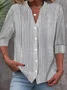 Women's Stand Collar Long Sleeve Striped Shirt