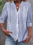 Women's Stand Collar Long Sleeve Striped Shirt
