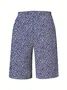 Women's Spring and Summer Floral Print Casual Straight Tie Cropped Pants