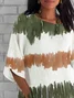 Women's Half Sleeve T-shirt Summer As Picture Abstract Crew Neck Daily Going Out Casual Top