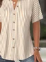 Simple Shawl Collar Loose Shirt