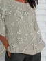 Women's Half Sleeve T-shirt Summer As Picture Floral Crew Neck Daily Going Out Casual Top