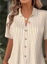 Simple Shawl Collar Loose Shirt