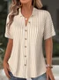 Simple Shawl Collar Loose Shirt
