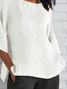 Women's Half Sleeve T-shirt Summer White Plain Crew Neck Daily Going Out Casual Top