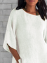 Women's Half Sleeve T-shirt Summer White Plain Crew Neck Daily Going Out Casual Top