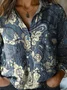 Shawl Collar Ethnic Ethnic Loose Shirt