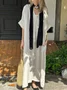 Casual Plain V Neck Maxi Dress No Scarf