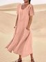 Casual Plain Crew Neck Maxi Dress