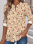 Women's Printed Stand Collar Long Sleeve Shirt