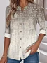 Women's Printed Stand Collar Long Sleeve Shirt