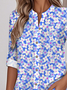 Women's Printed Stand Collar Long Sleeve Shirt