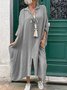 Casual Plain V Neck Maxi Dress