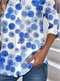 Women's Printed Stand Collar Long Sleeve Shirt