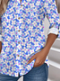 Women's Printed Stand Collar Long Sleeve Shirt