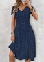 Women's Elegant Short Sleeve V-Neck Dress