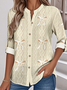 Women's Printed Stand Collar Long Sleeve Shirt
