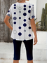 Women's Printing Polka Dots Daily Going Out Two-Piece Set Purplish blue Casual Summer Top With Pants Matching Set