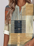 Women's Printed Stand Collar Long Sleeve Shirt