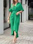 Women's Half Sleeve Summer Purple Floral Split Joint Shirt Collar Daily Going Out Vintage Maxi A-Line Hip Skirt Dress