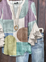 Women's Half Sleeve Shirt Summer As Picture Abstract Printing V Neck Daily Going Out Casual Top
