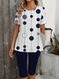 Women's Printing Polka Dots Daily Going Out Two-Piece Set Purplish blue Casual Summer Top With Pants Matching Set