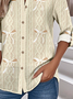 Women's Printed Stand Collar Long Sleeve Shirt